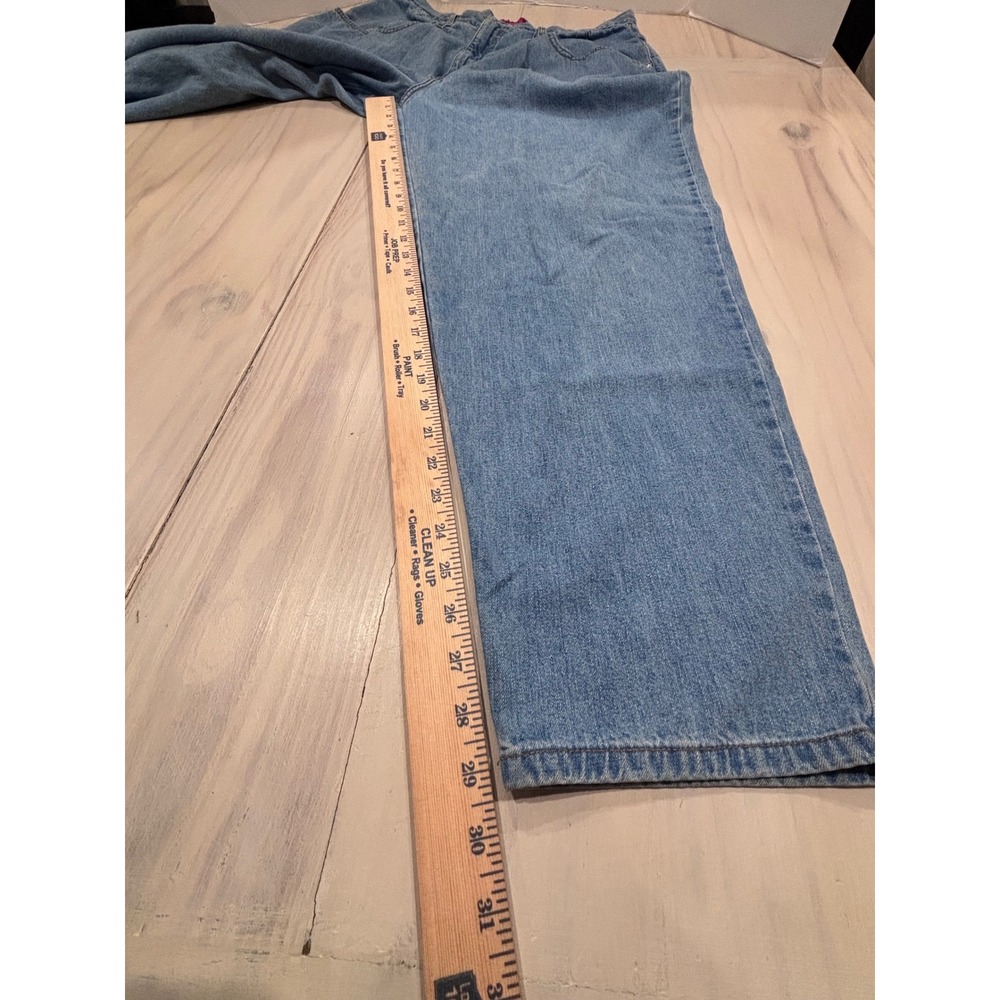 Venezia Jeans Womens‎ 16 Light Wash High Rise Pleated Mom Jeans Made USA Cotton - Picture 7 of 14
